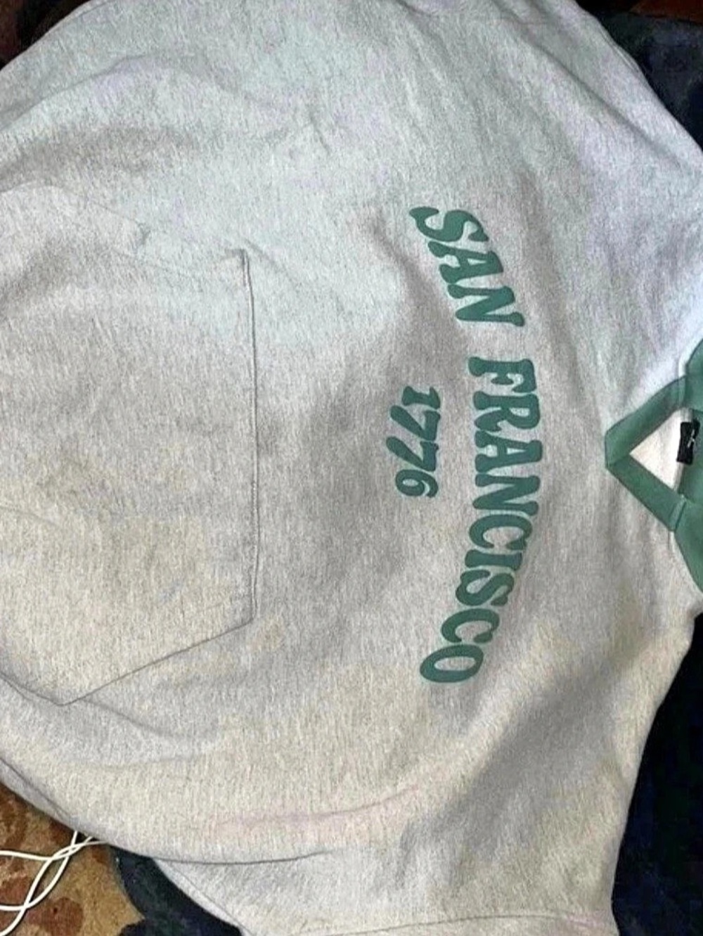 Free People San Francisco Graphic Sweatshirt in Gray & Green